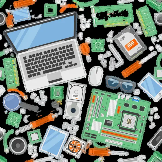Computer repair illustration