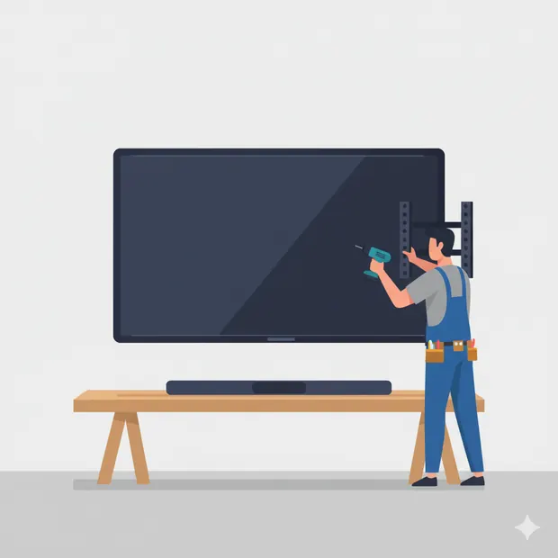 TV mounting illustration